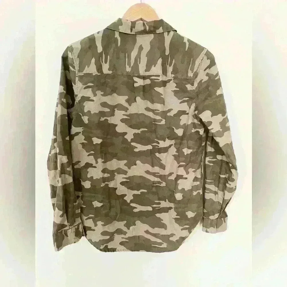 Universal Thread Goods XS Camden Shirt Camo Camouflage Olive Green Long Sleeve - Picture 2 of 4